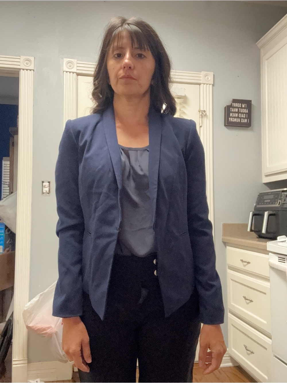 Forever 21 Navy Open-Front Blazer